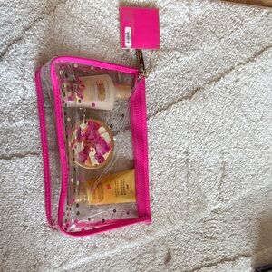 Victoria's Secret Pink and Gold Cosmetic Bag Set